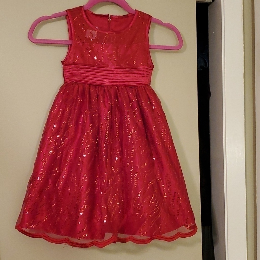 Princess Faith Red Sparkly Sequined Dress Size 5
